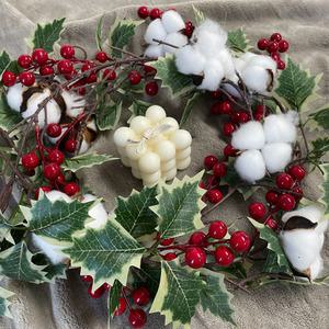 크리스마스 성탄절 트리 모조 나뭇잎 조화 빨간 열매 넝쿨 장식 리스 만들기 꾸미기 가랜드 장식품 소품