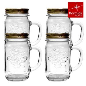 보르미올리 스테지오니 핸들자(드링크자) 투명 415ml 4P/콰트로/스타지오니/드링킹자