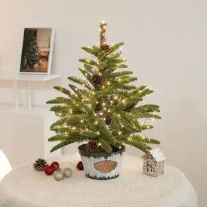 크리스마스 미니트리 화분 나무 무장식 최고급 플렌츠 연그린 60cm 소형 테이블 탁상용 전나무 PE