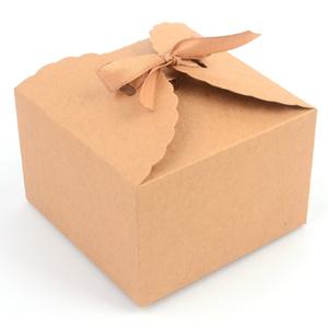 리본선물상자 크라프트 박스 무지 종이케이스 제품포장 9x9x6cm