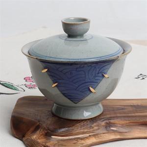 고급 분청 고래문 개완 개합잔 찻잔 다기잔