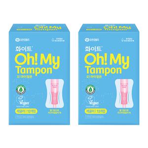 화이트 오마이 탐폰 레귤러, 12매, 2개
