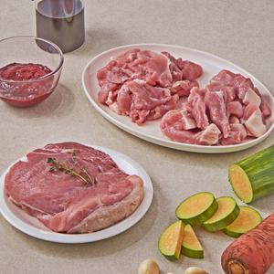 [삼형제고기] 1등급 한돈 돼지 뒷다리살 1kg x 2팩 (500g x 2팩 / 수육용 / 제육용 / 찌개용)