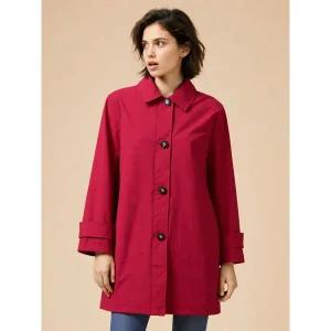 [하프클럽/크로커다일레이디]캐쥬얼한 트렌치코트 레드 CLCSCT103