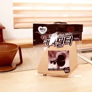 하니커피필터40매(5-10인용)/커피/핸드/드립/필터/여과지/거름/종이/거름망/여과기/여과/드립백/원형/원두