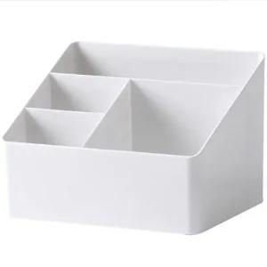 화이트 4칸 수납 정리함 리모컨꽂이 거실정리함 선반정리대 책상정리용품 서재용거치대