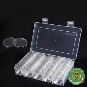 100Pcs 명확한 동전 캡슐 홀더 케이스 기념 메달 컨테이너에 대 27mm 투명 수집 저장 상자