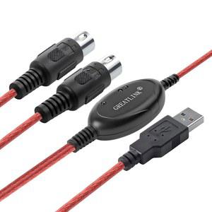 GREATLINK USB 인아웃 MIDI 인터페이스 전문가용 피아노 키보드에서 PC/노트북/맥 컨버터/어댑터 케이블로 홈 음악 스튜디오 색상 빨간색 - 6.5피트