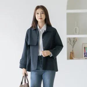 엄마옷 마담4060 베이직미들트렌치자켓 중년여성 데일리 -ZJK2509029-