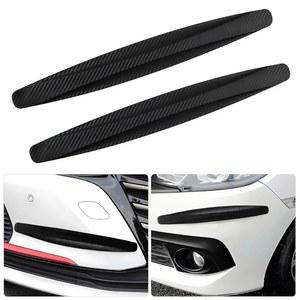 Hbxdeco 2PCS 충돌 방지 자동차 범퍼 가드 스트립, 긁힘 프로텍터 트림, 탄소 섬유 앞뒤 스티커, 범용 외장 액세서리(블랙)