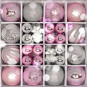 [셀러에이드]크리스마스 트리 장식볼 세트 핑크실버 오너먼트