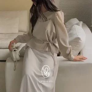 핫핑 [하객룩][LOVB] L-1452 허리스트링 나시+블라우스 SET