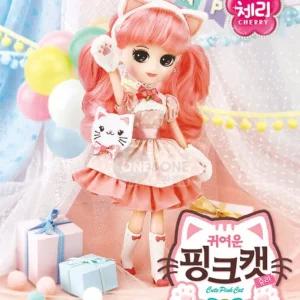 5살 여자 어린이 장난감 인형 선물 쥬리 핑크캣 고양이 의상 패션돌 의상 놀이 아이 소꿉 역할 소꼽