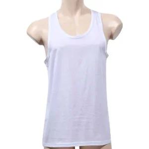 트라이 남성 프리미엄 수피아 면 실켓 백색 런닝