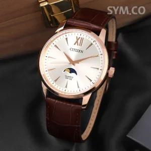 시티즌 AK5003-05A 문페이즈 클래식 라운드 캐쥬얼정장 남자 가죽 시계 c