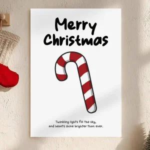 [파티아일랜드]A3 크리스마스 캔디케인 포스터 빈티지 감성 인테리어 카드 엽서