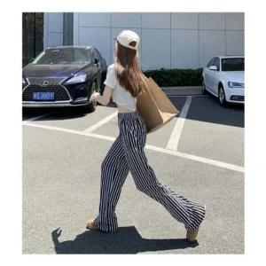 와이드바지 스트라이프바지 쿨 밴딩 바지 와이드 아이