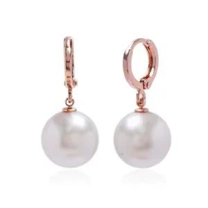 E479 12mm 화이트 진주 로즈골드 원터치 귀걸이 여자귀걸이 귀걸이추천 학생귀걸이 모임 여자선물