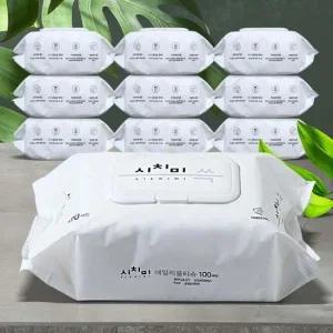 물티슈 100매 10팩 대용량 아기 신생아 두꺼운 물휴지