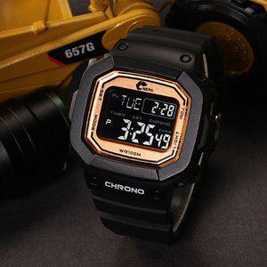 [네파] 스퀘어 월드타임 방수 스포츠 남성 전자 군인시계 N357 블랙골드