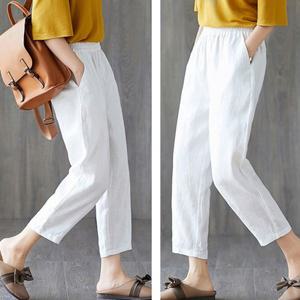 밴딩 배기핏 여름 8부 여성 면슬랙스 바지 긴바지 편한바지 마바지 5color
