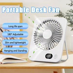 탁상용 선풍기 휴대용 180 있는 테이블 접이식 충전식 전원 초저소음 디스플레이가 USB 틸트 5단계