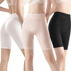 미미캐츠 2매구성 Y존이 편안한 하이웨스트 실크터치 여성 롱 드로즈 사각팬티 빅사이즈 110 까지 P-6481