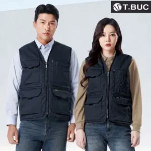 가을 겨울 조끼 TBUC 티뷰크 TC-501 작업복 공구 포켓 면 패딩 조끼 네이비