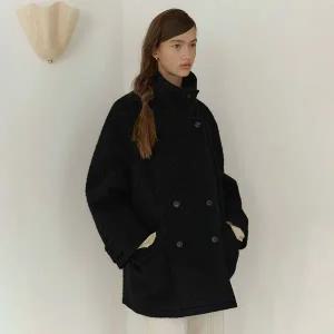 [온앤온](강남점) 모헤어 하이넥 더블 하프코트 NEW5WHA13_24