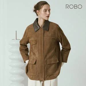 [ROBO] 로보 25FW 스웨이드 배색 워크 재킷 1종