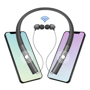 아크로 넥밴드 블루투스 목걸이 이어셋 자동 릴타입 줄감기 스포츠 이어폰