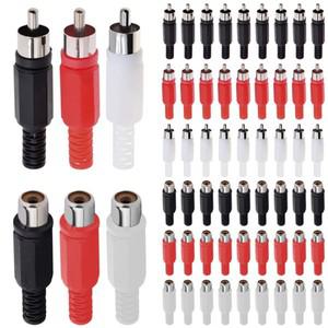 10/50/100Pcs RCA AV 남성 플러그 여성 소켓 오디오 비디오 스피커에 대 한 플라스틱 쉘 용접 어댑터와 로