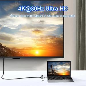 8포트 USB C 도킹 스테이션 TYPE C 허브 C 4K HDMI 어댑터 3.0 노트북 맥북 용 5Gbps 고속 RJ45