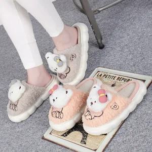 [보리보리/바나나팜스]주니어 성인 방한 슬리퍼  푸들 털실내화-250mm(cs)