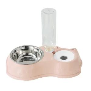 애완용 급식기 자동 핑크 반려동물 수기 개밥그릇 세트 펫식기 강아지 애견