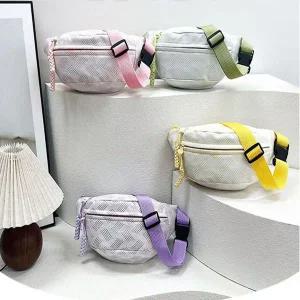 여성 4컬러 파스텔톤 여행 등산 간편수납 힙색 슬링백