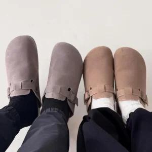 뮬 보스턴 스트랩 버클 남녀공용 슬리퍼 데일리 사이드