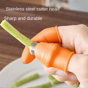 실리콘 엄지 커터 손가락 칼 보호 기어 야채 수확 절단 식물 날 가위 정원 도구 6PCs세트