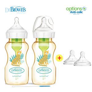 닥터브라운 와이드넥 옵션스 플러스 PPSU 치타젖병 270ml 2P