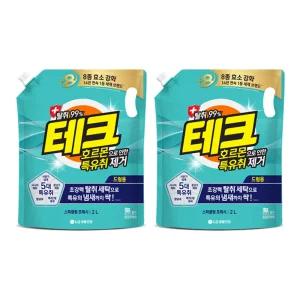 테크 호르몬 특유취제거 액체세제 드럼 리필, 2L, 2개