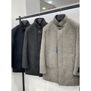 [트루젠]남성 머스크랫 카라 탈부착 이태리 수입 울 혼방 프리미엄 구스다운 겨울 패딩 코트 3컬러_JK