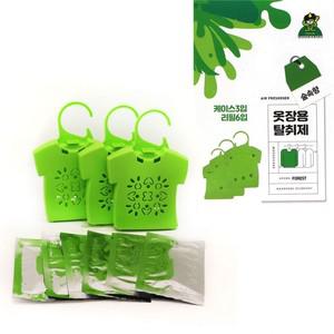 산도깨비 옷걸이형 탈취제 숲속향 3개입+리필 6매입 옷장탈취제