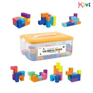 [키즈비전]키비 테트리스 자석블럭 마그네틱 큐브 블록 63p