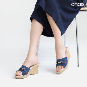 [아나이스] 국산 데님 체인 통굽 슬리퍼 7.5cm_24SS331 [무료배송]