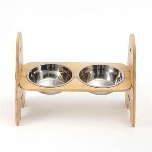 애완 대나무 4단높이조절 스텐식기 2구 밥그릇 물그릇 (WD88460)