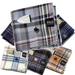 남자 손수건 21O 일본폴로 무지 체크 면 선물