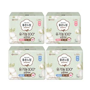 좋은느낌 유기농 순면커버 울트라슬림 중형, 18매, 2개 + 대형, 16매, 2개