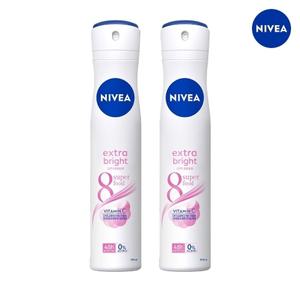 니베아 다한증 얼굴 땀억제제 겨드랑이 데오드란트스프레이 엑스트라브라이트 200ml 2개