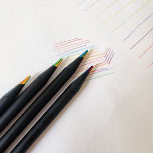 색연필 멀티컬러 7색상 문구 미술 무지개 다꾸 꾸미기 다이어리 사무용 필기 학교 색칠 웹툰