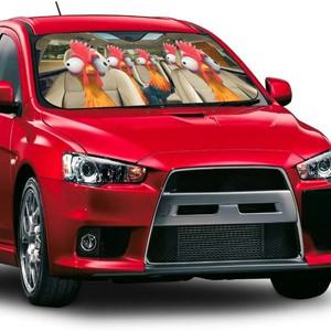 차량용 앞 유리 차양 재미있는 동물 쉐이드 창 커버 수탉 접이식 블록 자외선 바이저 보호